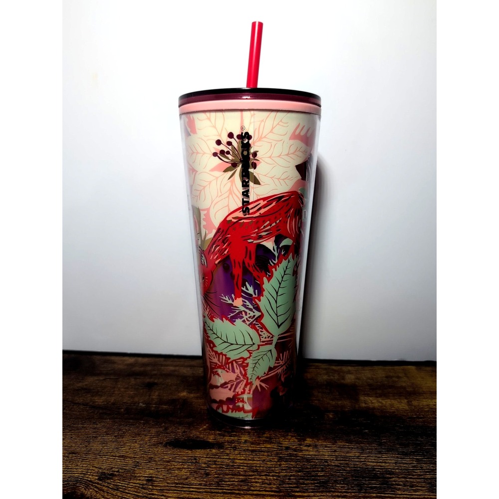 Starbucks Winter Forest Fox Mushroom  Cold Cup Tumbler 24 oz